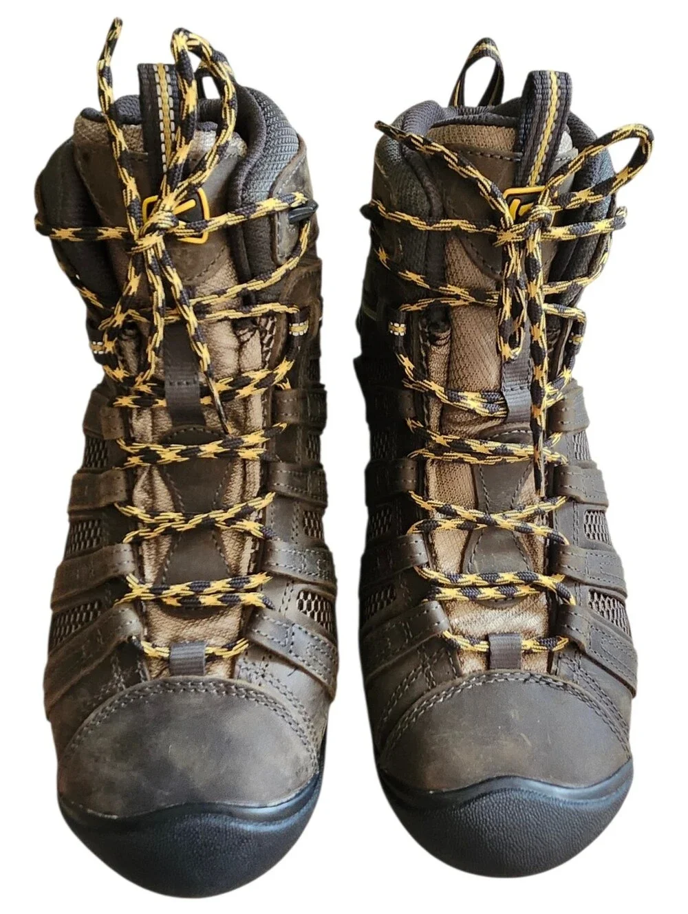 KEEN Voyageur Mens Leather Mesh Mid Hiking Boots Size 11.5 M Brown Black